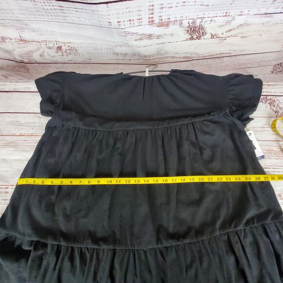 Seven7 Black Tiered Cottagecore Dress Sz 1X Ruffle Pleated Stretchy Pockets NWT - Picture 14 of 16